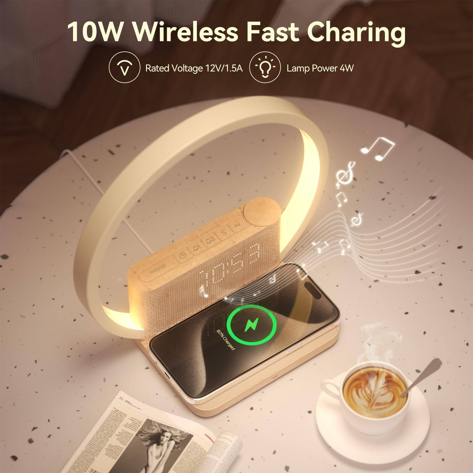 10W Wireless Fast Charging

Rated Voltage 12V/1.5A

Lamp Power 4W