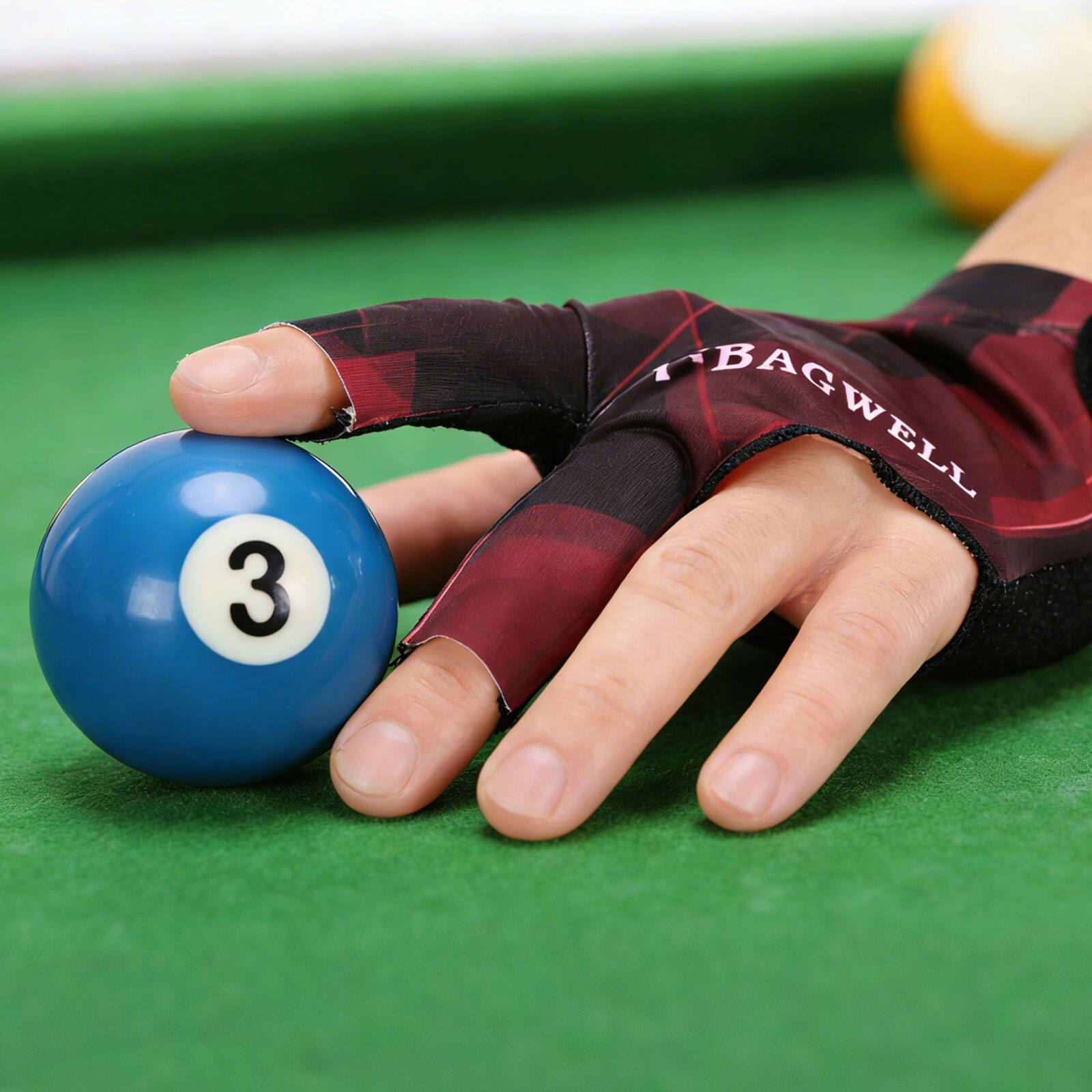 Alt View 4. Unique Bargains - 3 Finger Pool Glove Left Hand, Billiard Gloves for Shooter Carom Pool Snooker Cue Accessories 2pcs - Fits Men Women - Black Gray.