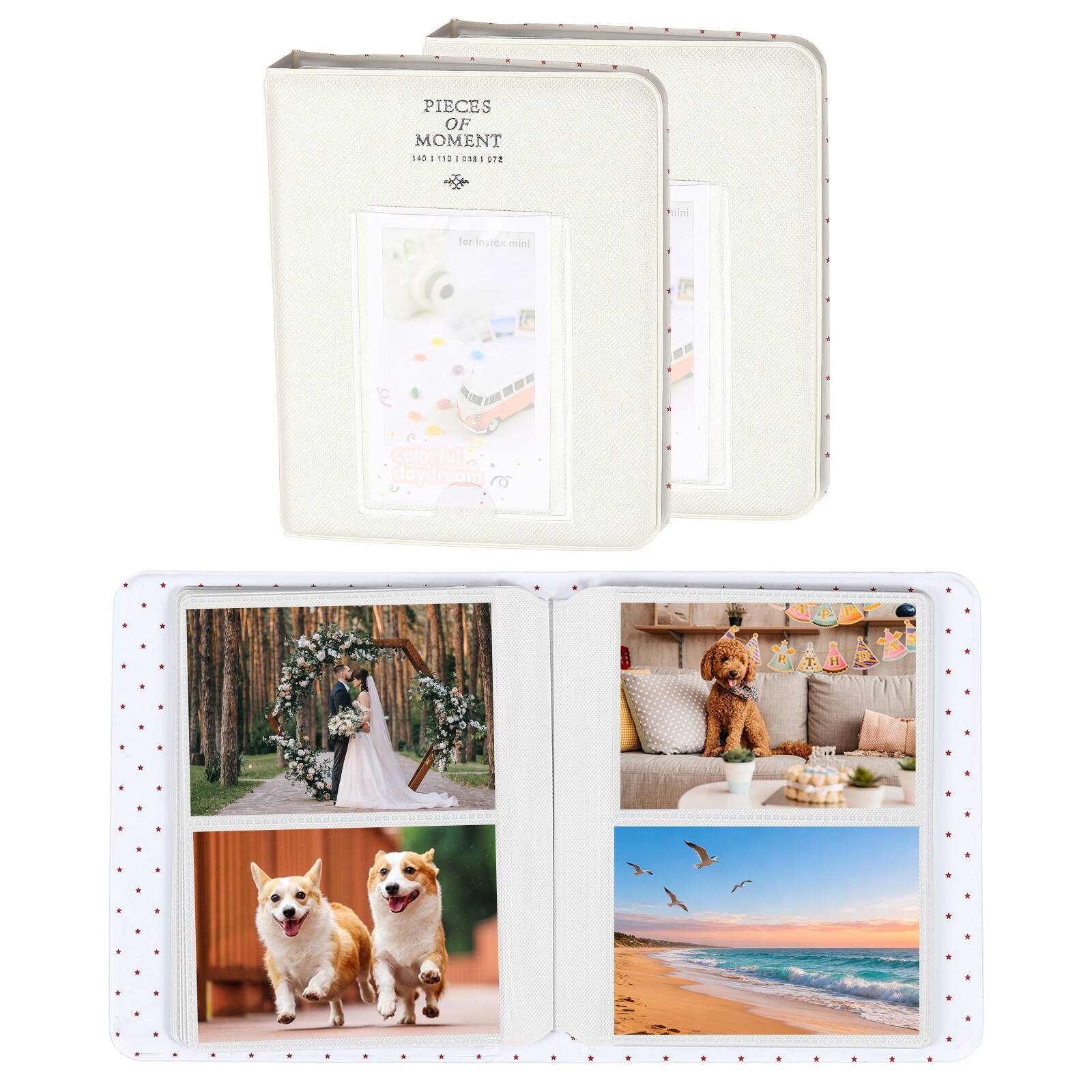 Unique Bargains - 2pcs Small Photo Album, 4x6 Inch Pockets Book with 16 Pages Holds 64 3-inch Photos for Fujifilm Travel - White price history on PriceWatchPro