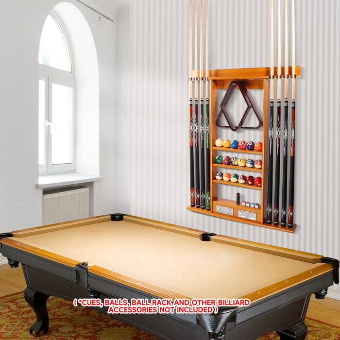 The text on the image is: (*CUES, BALLS, BALL RACK AND OTHER BILLIARD ACCESSORIES NOT INCLUDED)