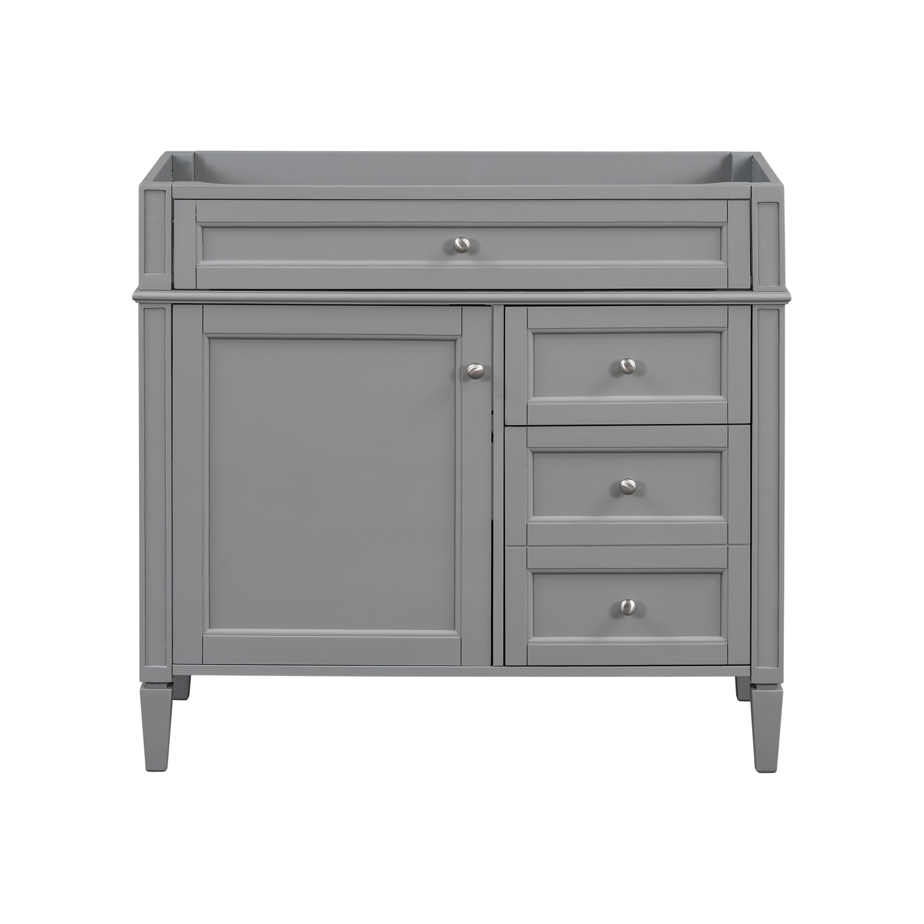 Alt View 5. Boyel Living - 36 Inch Modern Bathroom Vanity Cabinet Two Drawers Tip Out No Sink Grey - Gray.