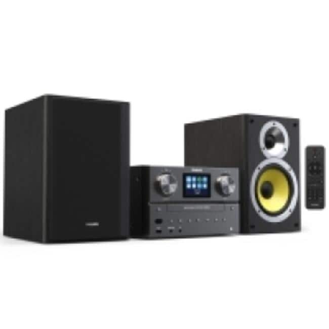 Philips - Bluetooth WiFi Stereo System With CD Player, Spotify Connect, Internet Radio, FM Radio, MP3 Playback, 100W (TAM8905) - Black