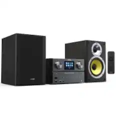 Front. Philips - Bluetooth WiFi Stereo System With CD Player, Spotify Connect, Internet Radio, FM Radio, MP3 Playback, 100W (TAM8905) - Black.