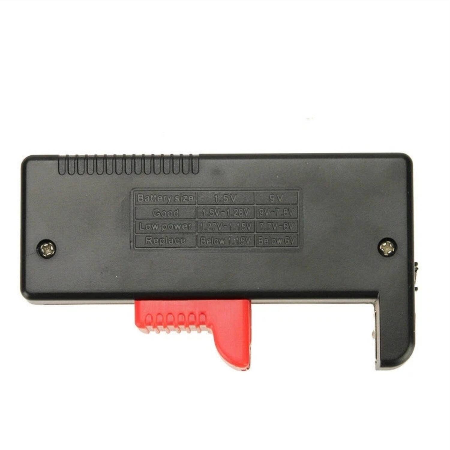 Battery size: 1.5V  
Good: 1.5V-1.28V  
Low power: 1.27V-1.15V  
Replace: Below 1.15V  

9V  
Good: 9V-7.8V  
Low power: 7.7V-8V  
Replace: Below 7.8V