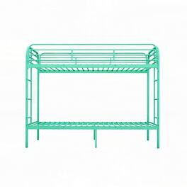 GOODSILO - Metal Twin Over Twin Bunk Bed with Dual Ladders and Full-Length Safety Rails, Space-Saving Design for Kids and Teens - Green