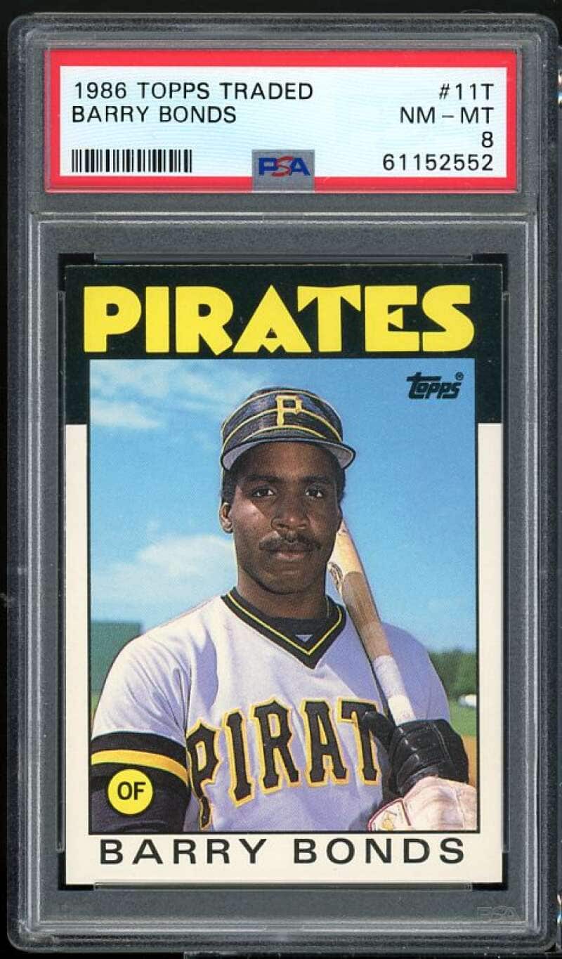 Barry Bonds Rookie Card 1986 Topps Traded #11T PSA 8