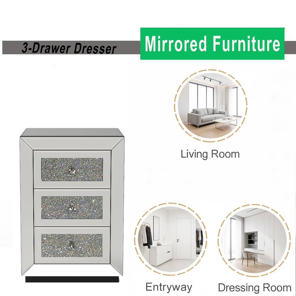 3-Drawer Dresser Mirrored Furniture

Living Room

Entryway Dressing Room