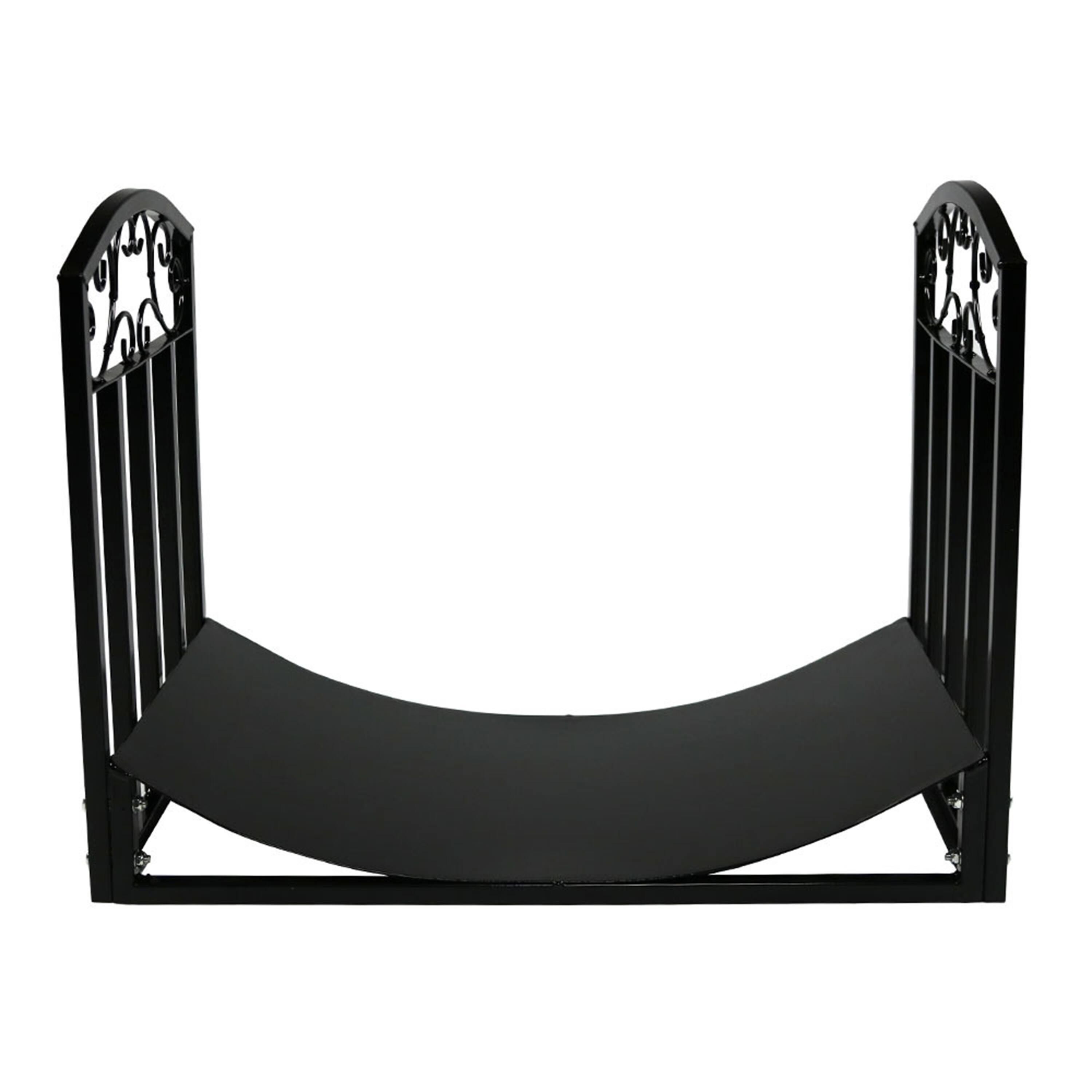 Alt View 8. Sunnydaze - 2 ft Designer Steel Firewood Log Rack - Black.