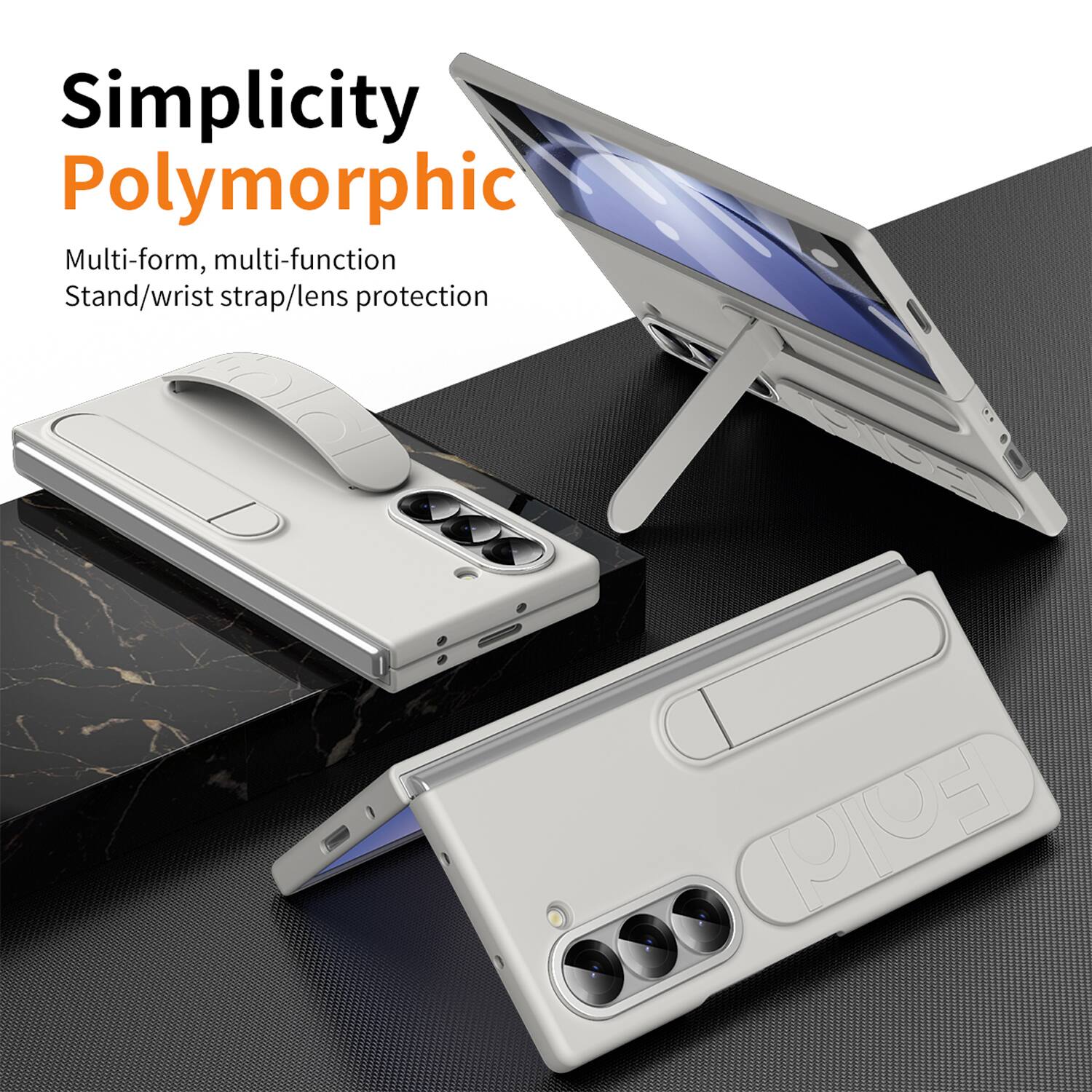 Simplicity Polymorphic  
Multi-form, multi-function  
Stand/wrist strap/lens protection