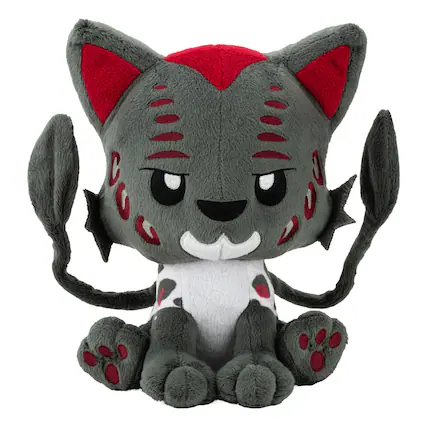 Front. Tentacle Kitty - Tentacle Kitty Campaign Critters Fantasy Coeurl Plush - Grey.