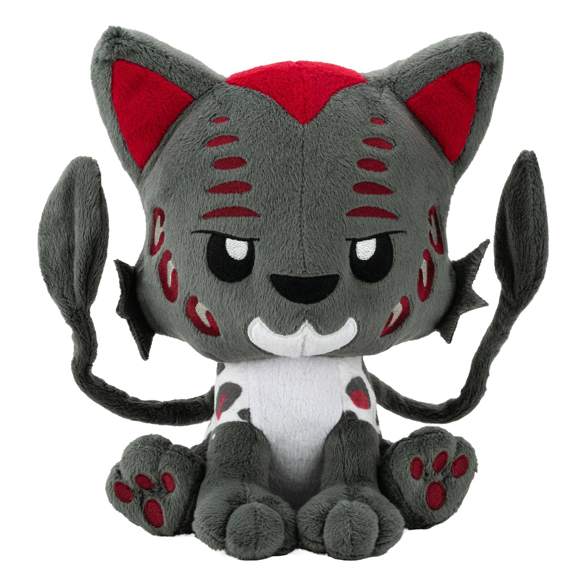 Front. Tentacle Kitty - Tentacle Kitty Campaign Critters Fantasy Coeurl Plush - Grey.
