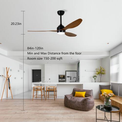 20.23in  
84in-120in  
Min and Max Distance from the floor  
Room size 150-200 sqft
