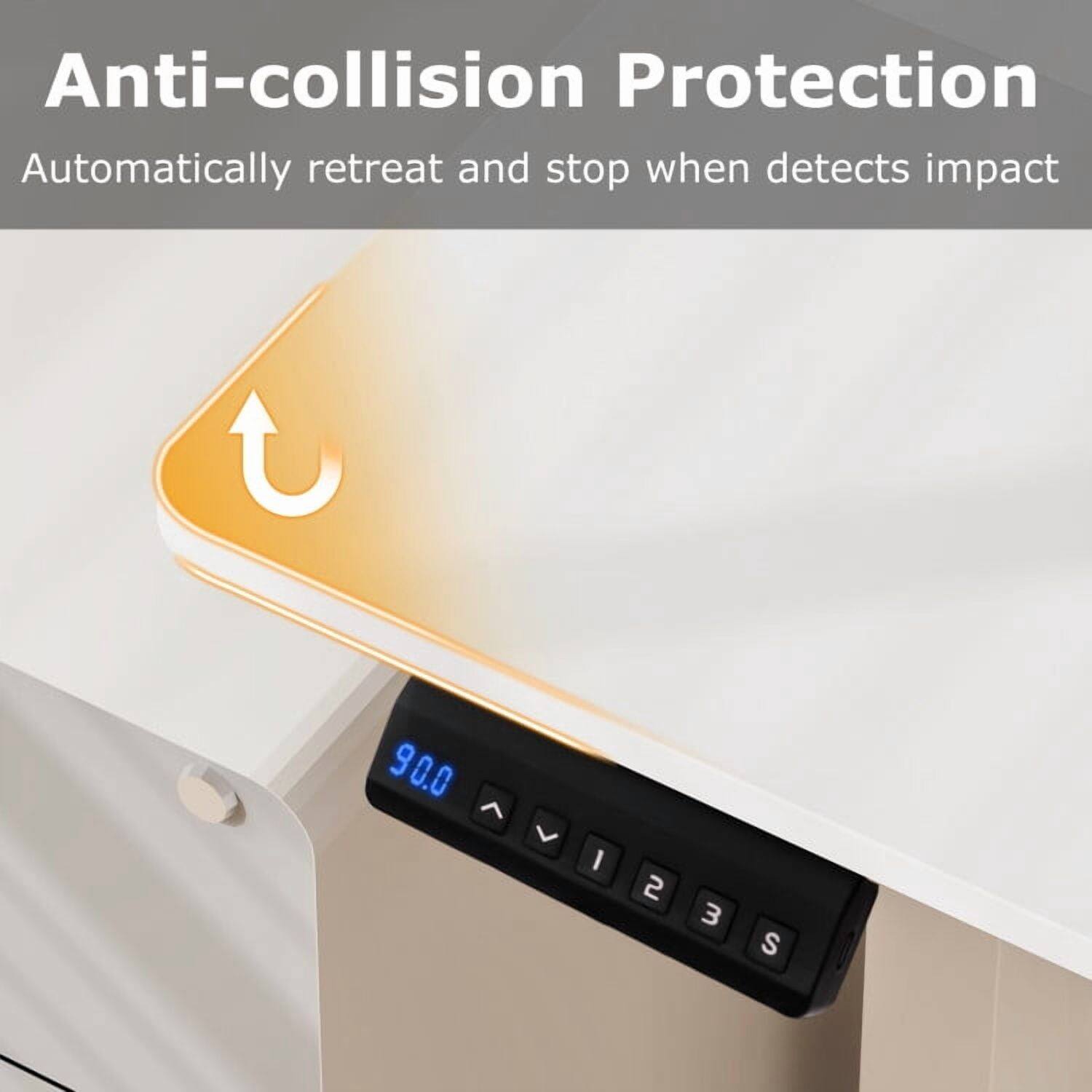 Anti-collision Protection  
Automatically retreat and stop when detects impact  

90.0  
1 2 3 S