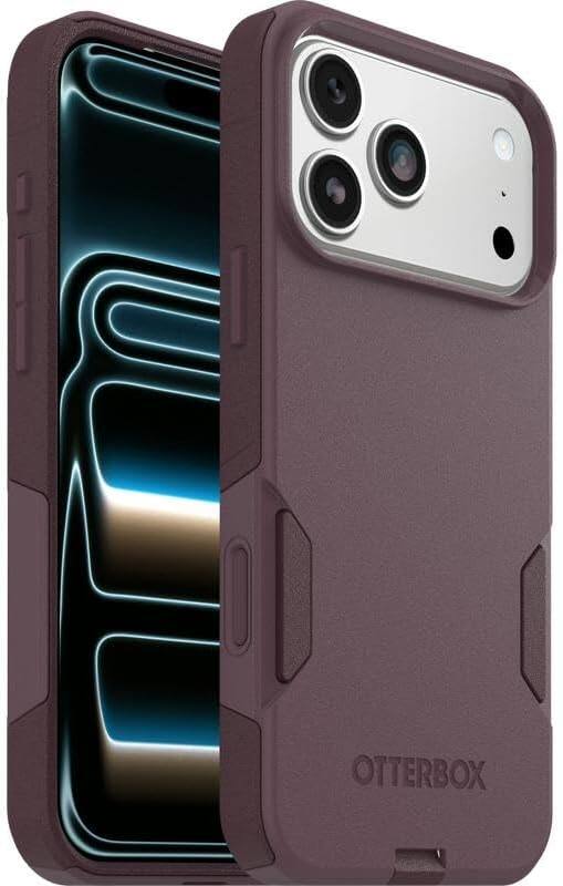 Left. OtterBox - OtterBox iPhone 17 Pro Max, Bundle: Commuter Series MagSafe Case & Screen Protector, Built-in magnets, Thin & Protective - Purple Mystery.