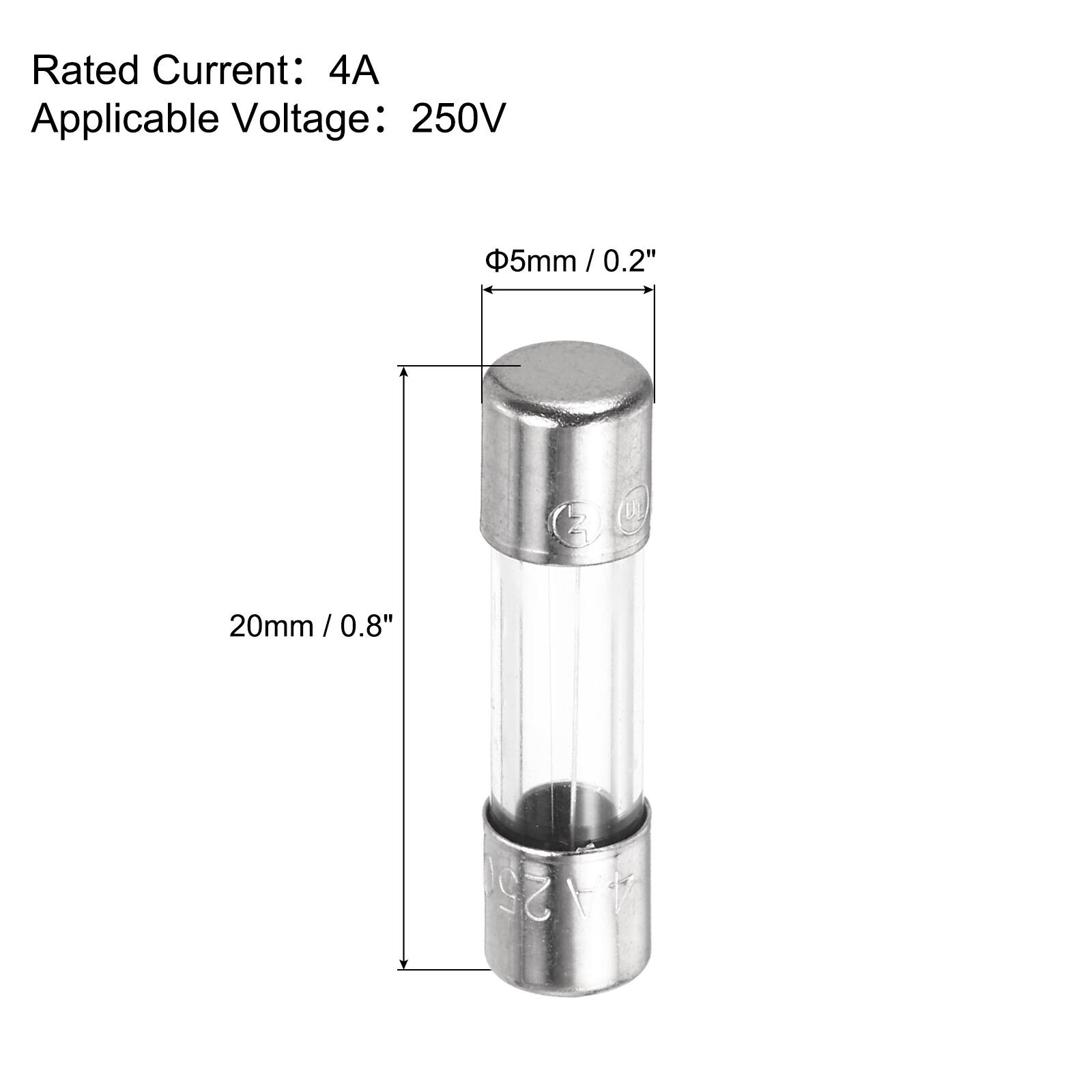 Rated Current: 4A  
Applicable Voltage: 250V  
Ø5mm / 0.2"  
20mm / 0.8"