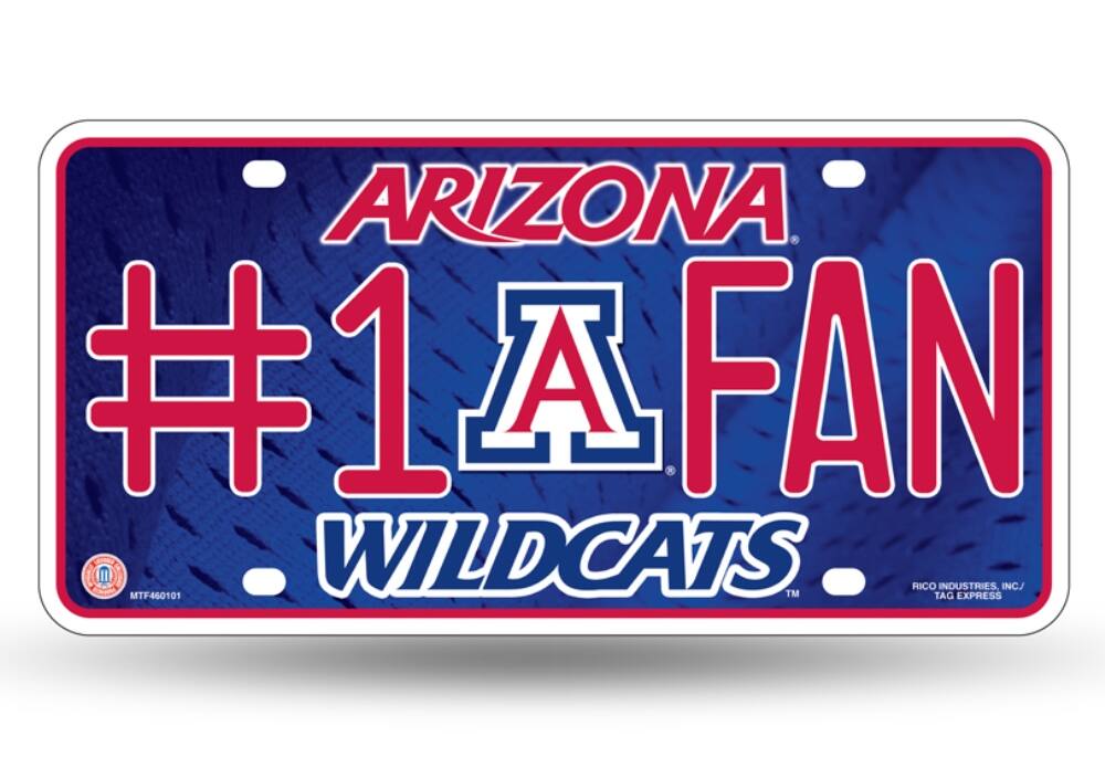 Arizona Wildcats #1 Fan Metal License Plate Auto Tag