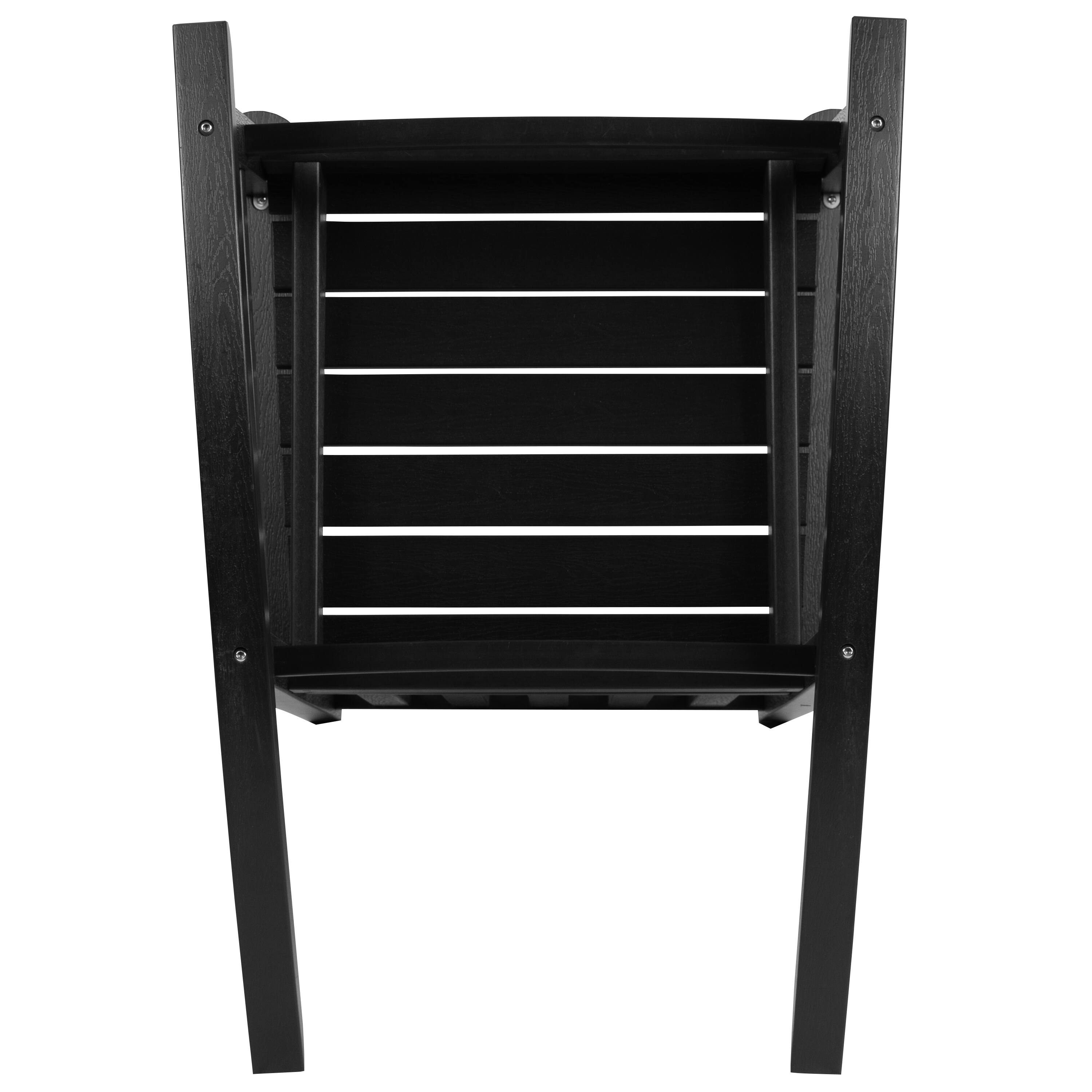 Alt View 10. Emma + Oliver - Set of 2 All-Weather Poly Resin Faux Wood Rocking Chairs for Porch &Patio - Black.