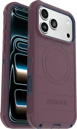 OtterBox - Defender Series Pro Hard Shell for Apple iPhone 17 Pro Max - Tulipwood Glow (Purple & Blue)