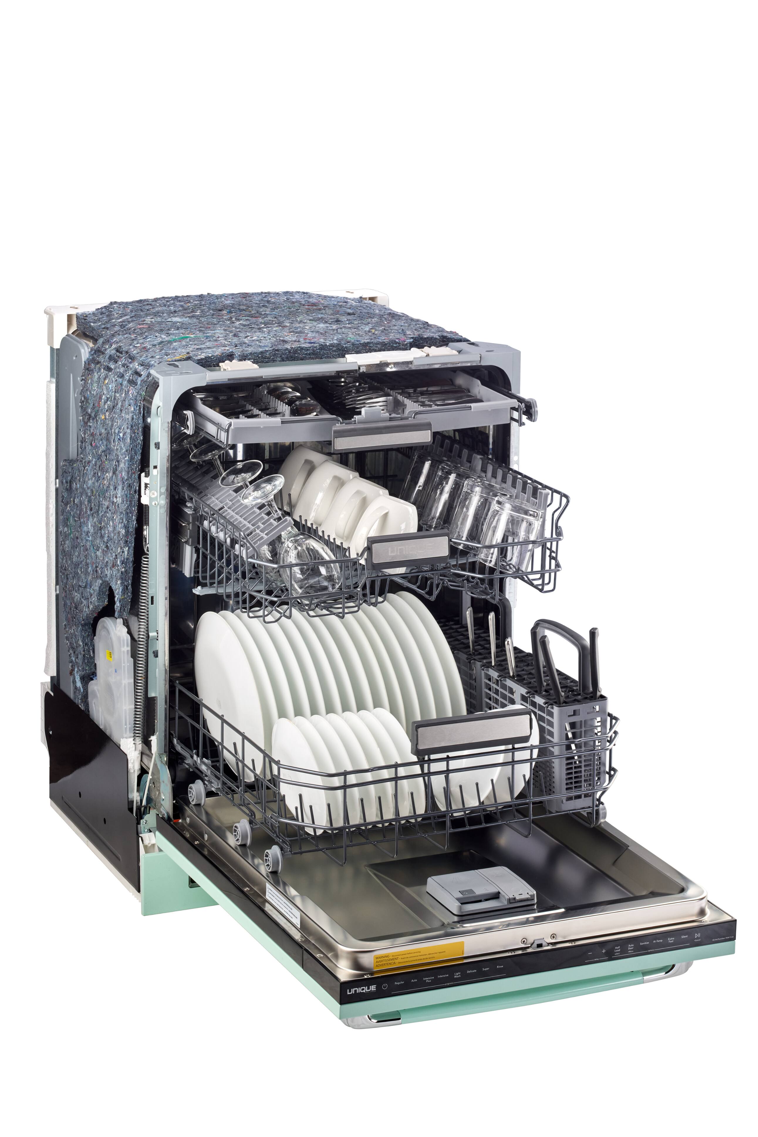 Alt View 2. Unique Appliances - 24" Classic Retro Panel Ready Top Control Dishwasher, 42 dBa - Summer Mint Green.