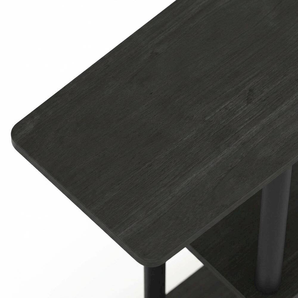 Alt View 2. FurniFact - FurniFact C-Shape Side Table, Quality Build, Durable Wood Frame - Espresso - Espresso/Black.