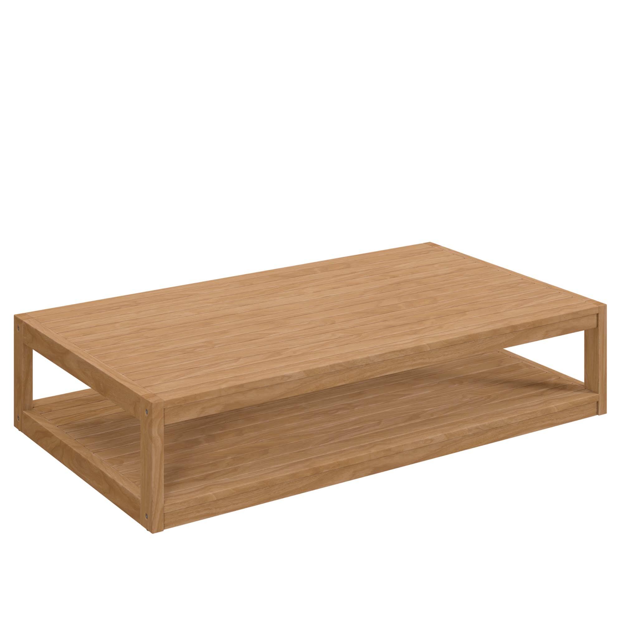 Angle. Modway - Carlsbad Teak Wood Outdoor Patio Coffee Table by Modway - Natural.