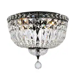 Elegant Lighting - Tranquil 14 inch black flush mount - Black And Clear