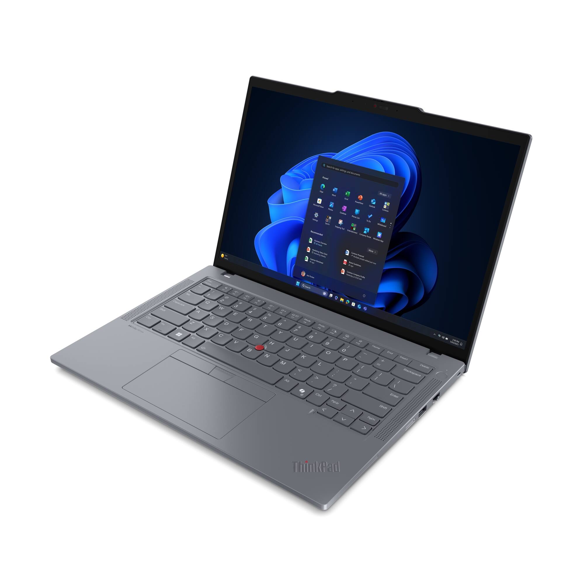 Alt View 5. Lenovo - Lenovo - ThinkPad T14 Gen 6 AI PC 14" Touch - Screen Laptop - Intel Ultra 7 with 32GB Memory - 512GB SSD - Grey.