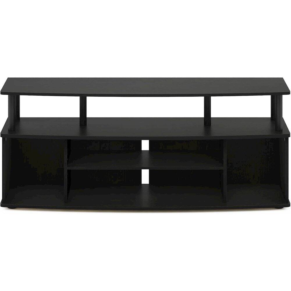 Back. FurniFact - TV Stand with 3 Open Shelves, 2 Cabinets, for Up to 55 Inch TV - Blackwood.