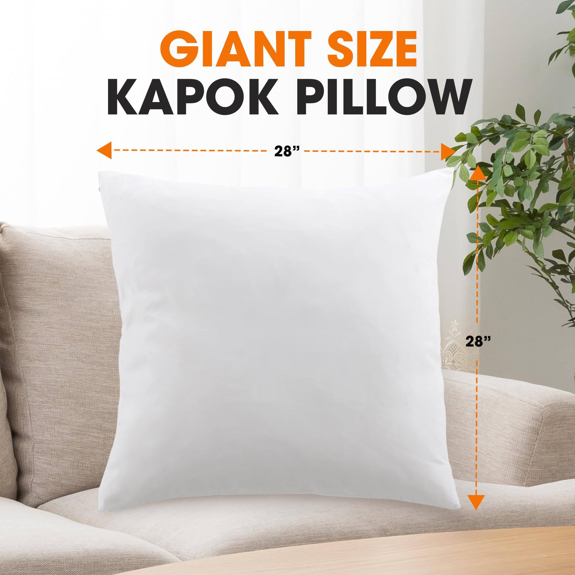 GIANT SIZE KAPOK PILLOW  
28"  
28"