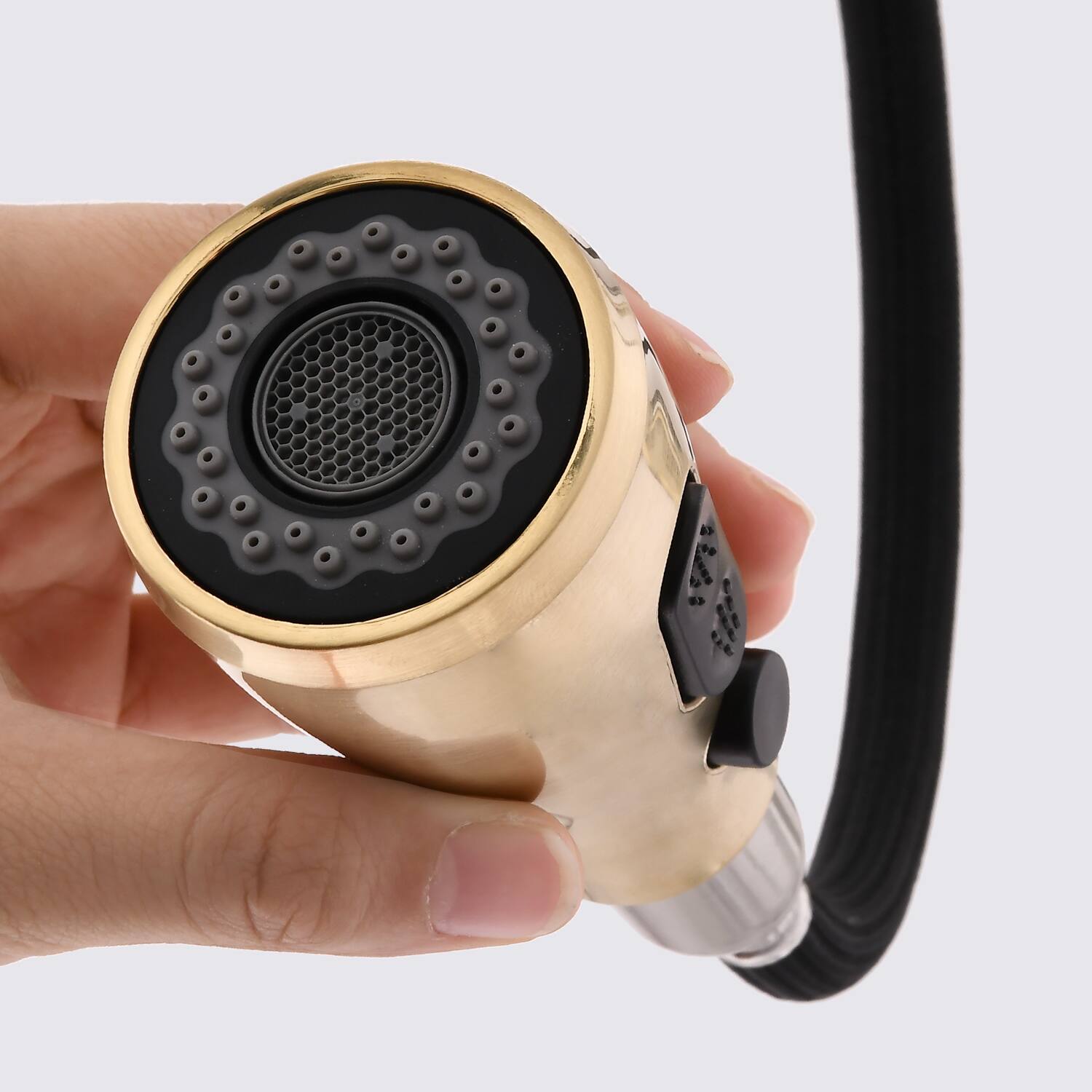 Back. APRILSOUL - Pull Down Kitchen Faucet with Sprayer Stainless Steel Brushed Gold - Brushed Gold.