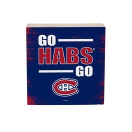 Evergreen Enterprises - Montreal Canadiens 6" Square Fan Chant Wood Block Shelf Sign - Multicolor