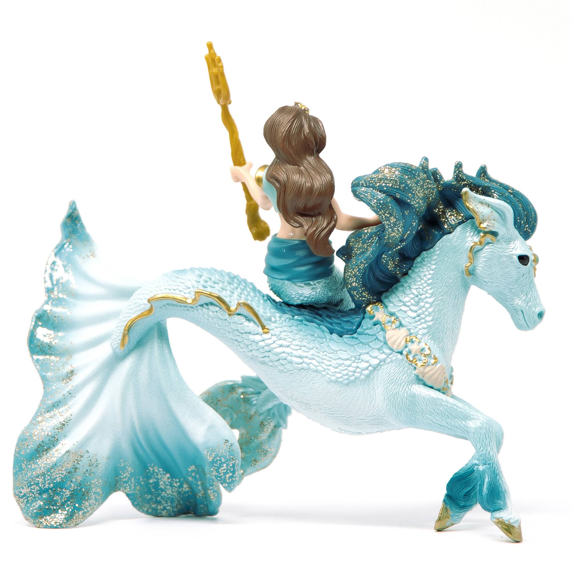 Left. Schleich - Mermaid Eyela On Underwater Horse.