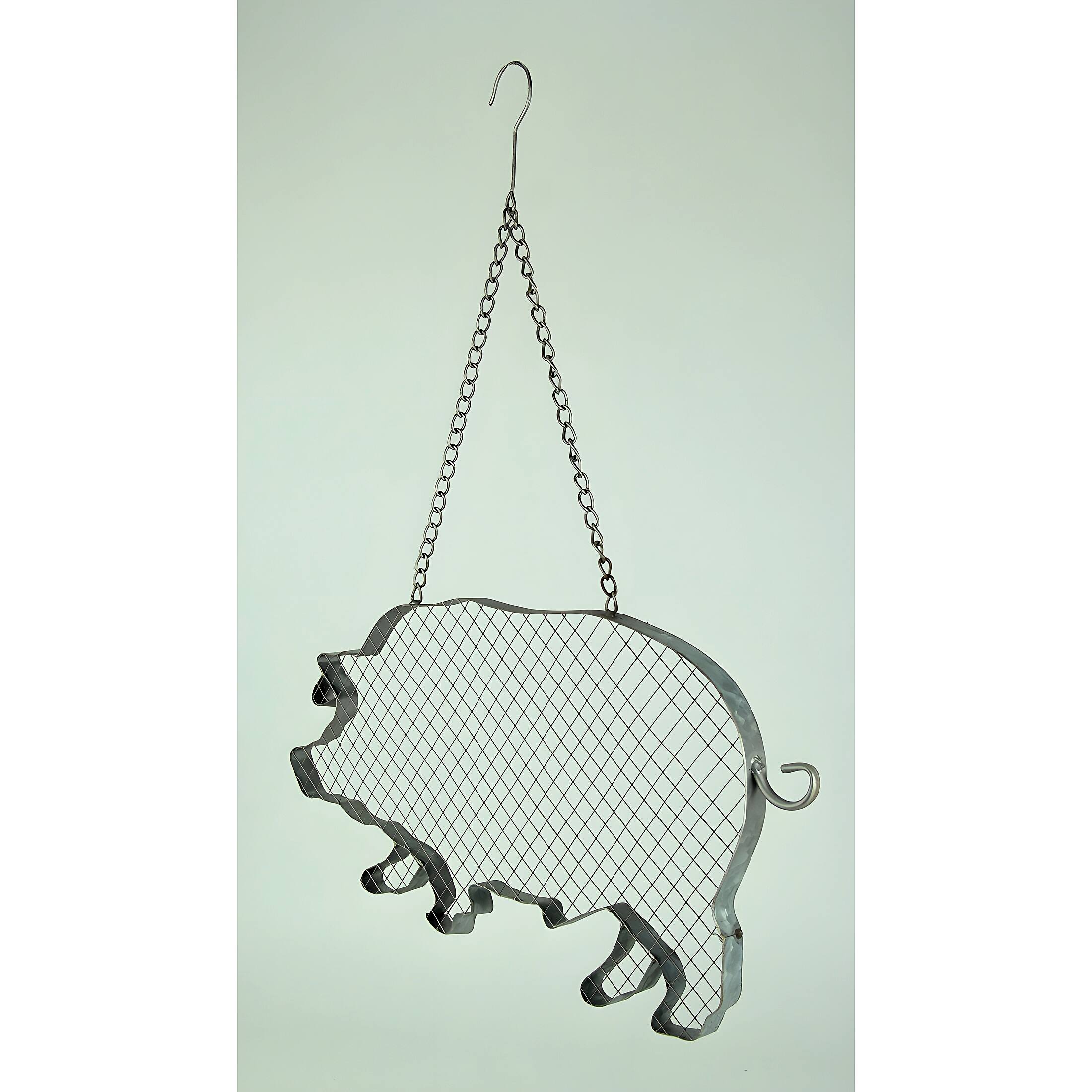 Alt View 1. VIP Home and Garden - Metal and Mesh Wire Hanging Pig Farmhouse Decor - Silver.