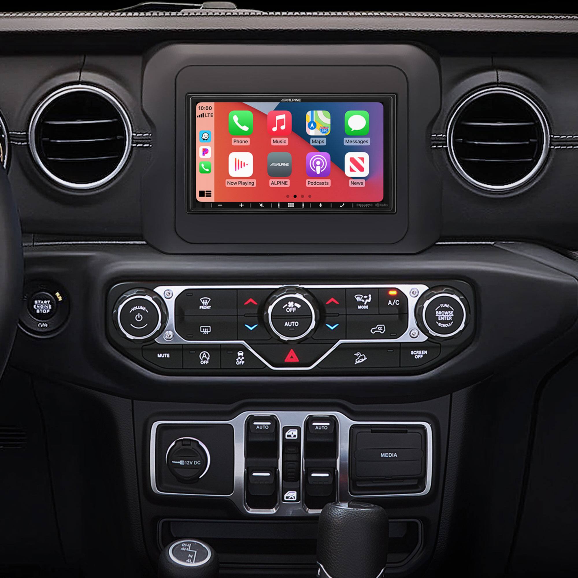 - nLPE 10:00 I. LTF A - Phone Music Maps Messages Now Playing - E A M Podcasts N News + 111 1 - PeP nmu SART  STOP o - L  mihian  OFF AUTO - A/C SROWOE ENTER MUTE OFF Delp BRE DFY AUTO AuTa VtIE DC MEDIA m N