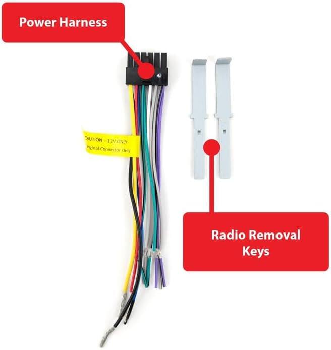 Power Harness  
"AUTION 12V ONLY"  
Signal Connector Only  

Radio Removal Keys