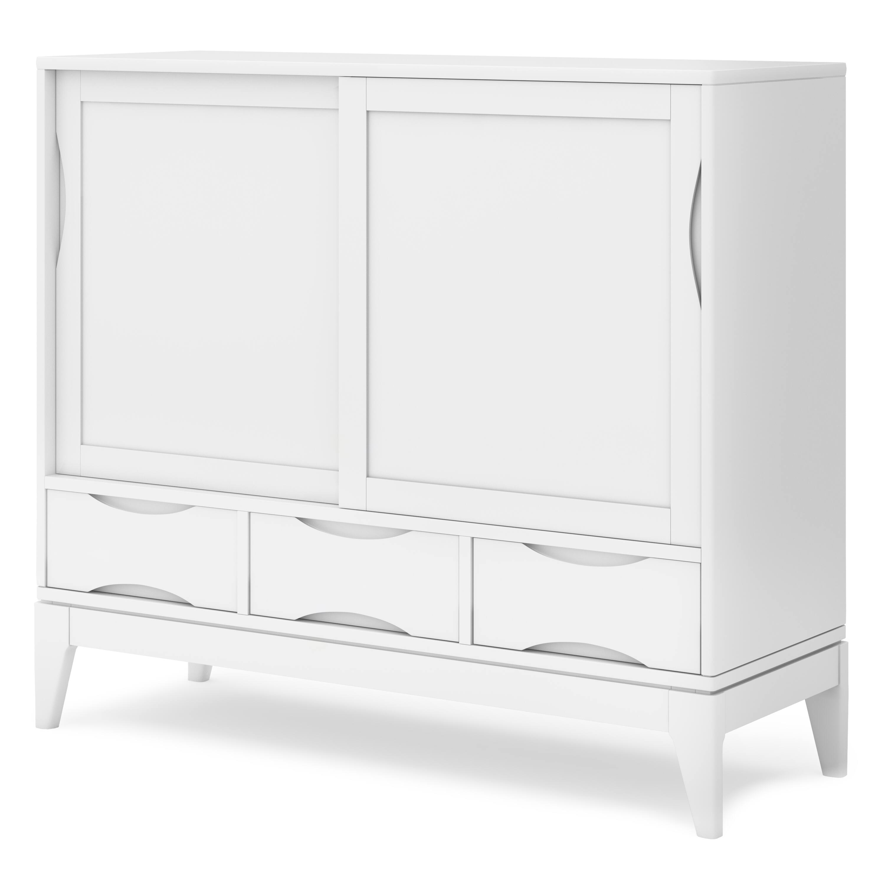 Angle. Simpli Home - Harper Medium Storage Cabinet - White.