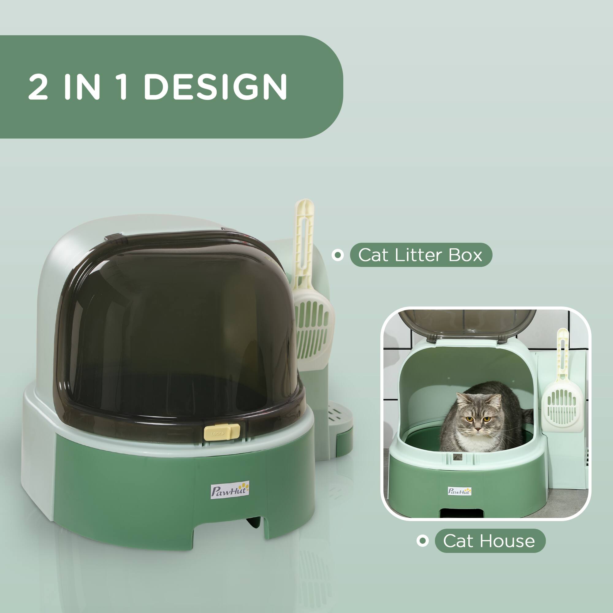 2 IN 1 DESIGN

Cat Litter Box

Cat House