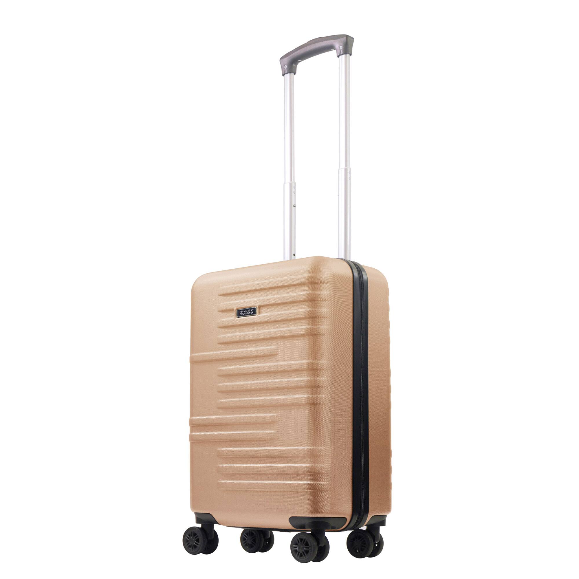 Angle. American Dreamliner - 22.5" Hardside Carry-On Luggage - ROSE GOLD.