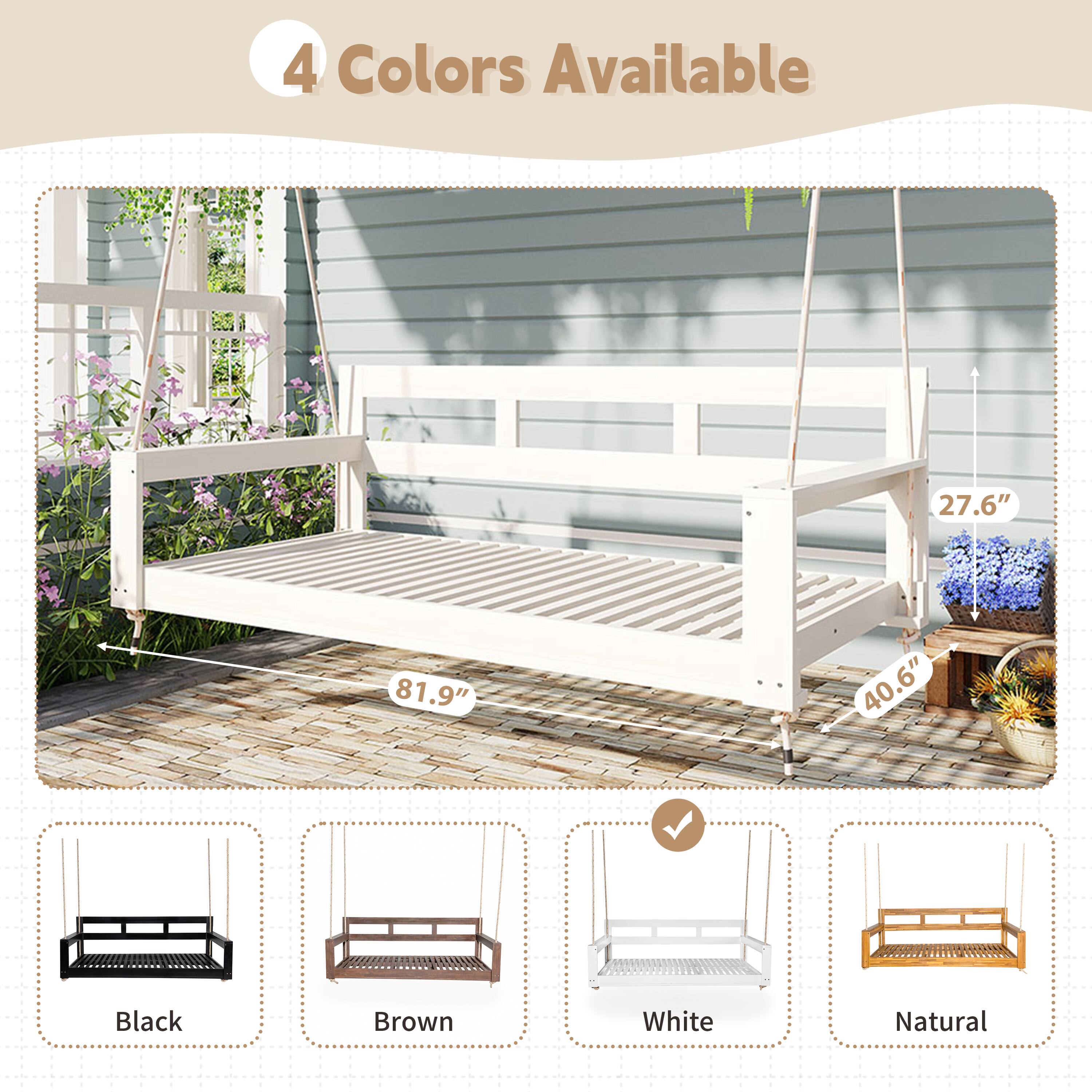 4 Colors Available

27.6"  
81.9"  
40.6"

Black  
Brown  
White  
Natural