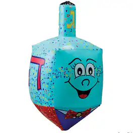 Rite Lite - Jumbo Smiley Face Dreidel Hanukkah Inflatable - 24" - and Red - Blue