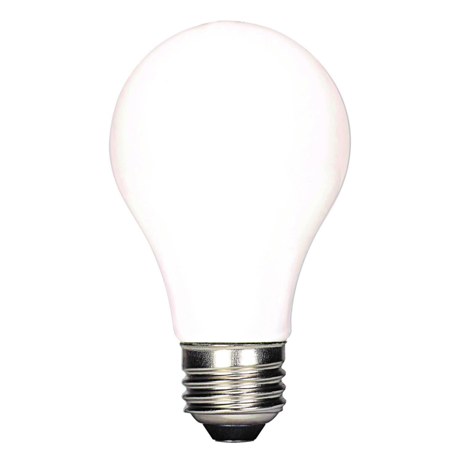 Front. SATCO - Satco A19 E26 (Medium) Filament LED Bulb Warm White 60 Watt Equivalence 4 pk.