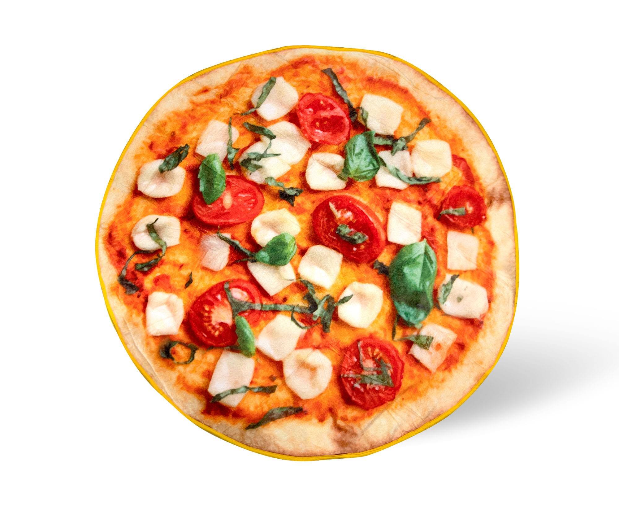 Front. Toynk - Margarita Pizza Round Fleece Throw Blanket | 60 Inches - Red.