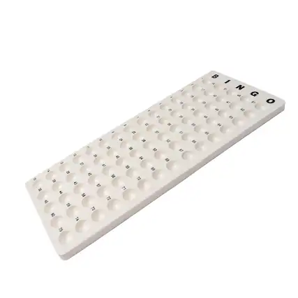 Front. GSE Games & Sports Expert - Bingo Master Board for 7/8" Bingo Balls, Plastic Bingo Calling Board for Bingo Game (White).
