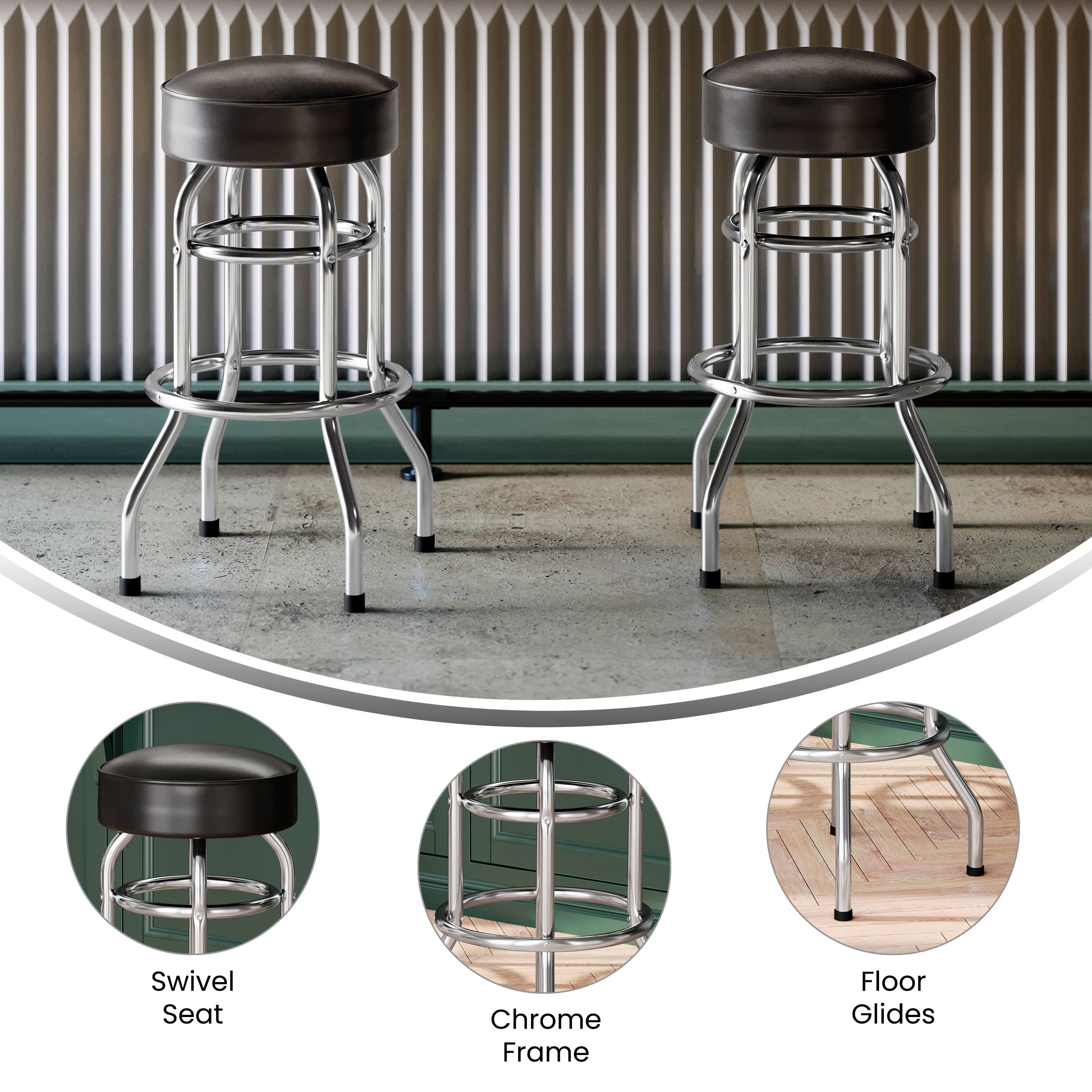 Swivel Seat Chrome Frame Floor Glides