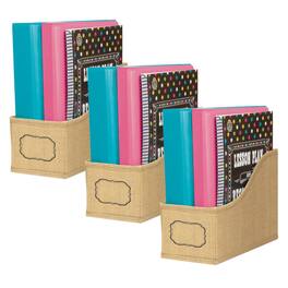 Teacher Created Resources - Burlap Design Book Bin, Pack of 3