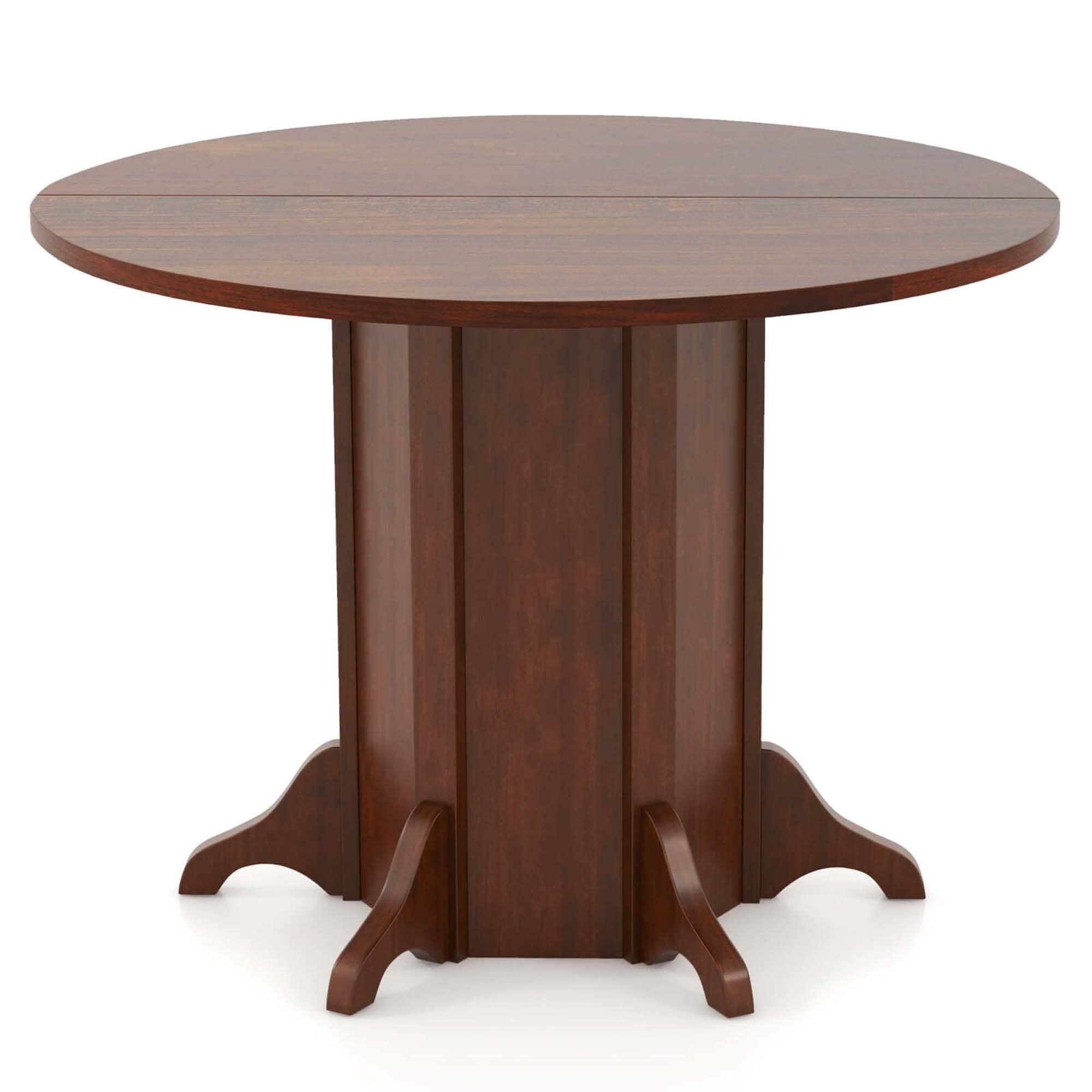 Alt View 6. Costway - 42" Wooden Kitchen Table Round Dining Table with Pedestal Base for 4-6 People - Brown.