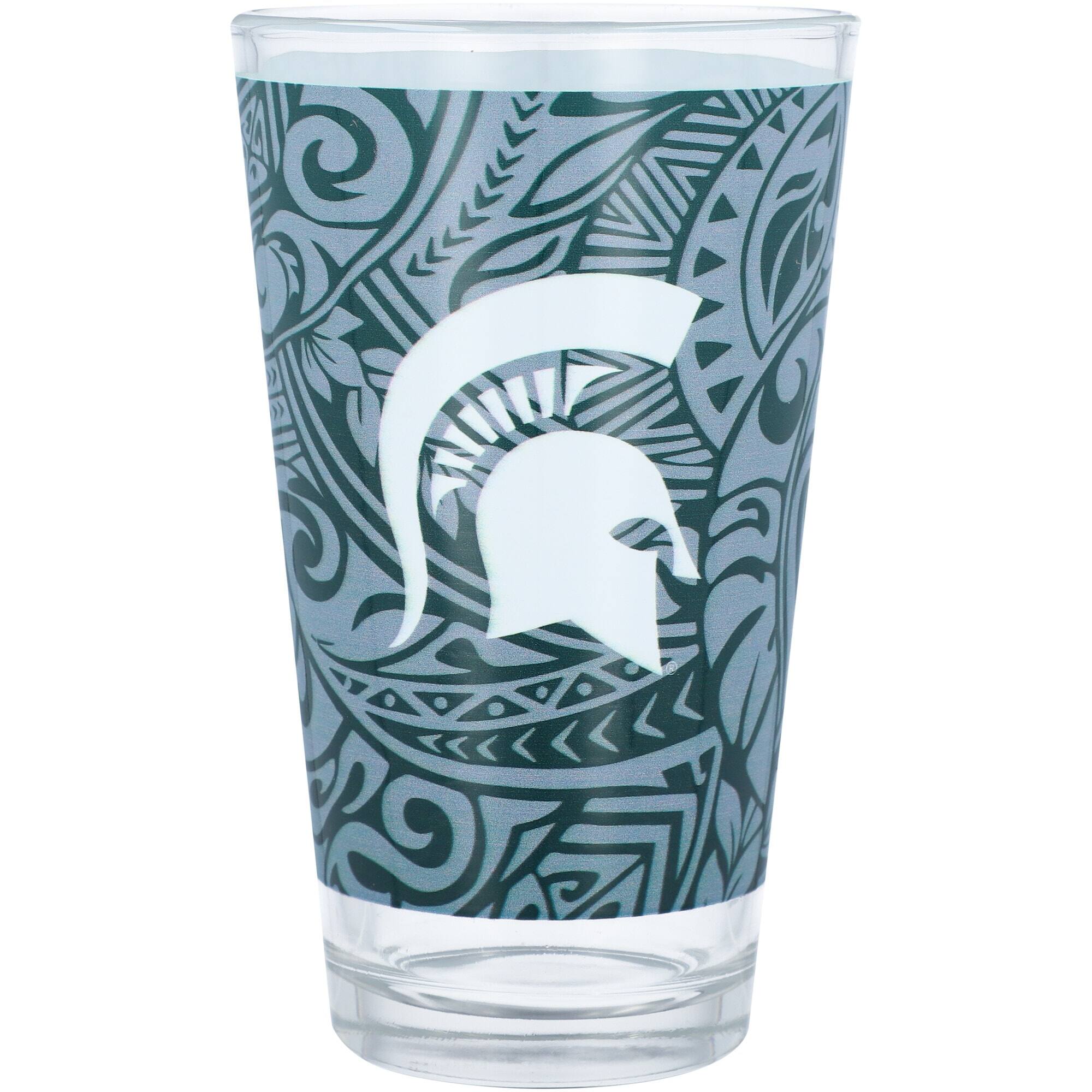 Front. Indigo Falls - Michigan State Spartans 16oz. Ohana Pint Glass - Multicolor.