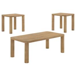 Coaster Co. of America - Castlewood 3-piece Cocktail Coffee Table Set - Light Oak