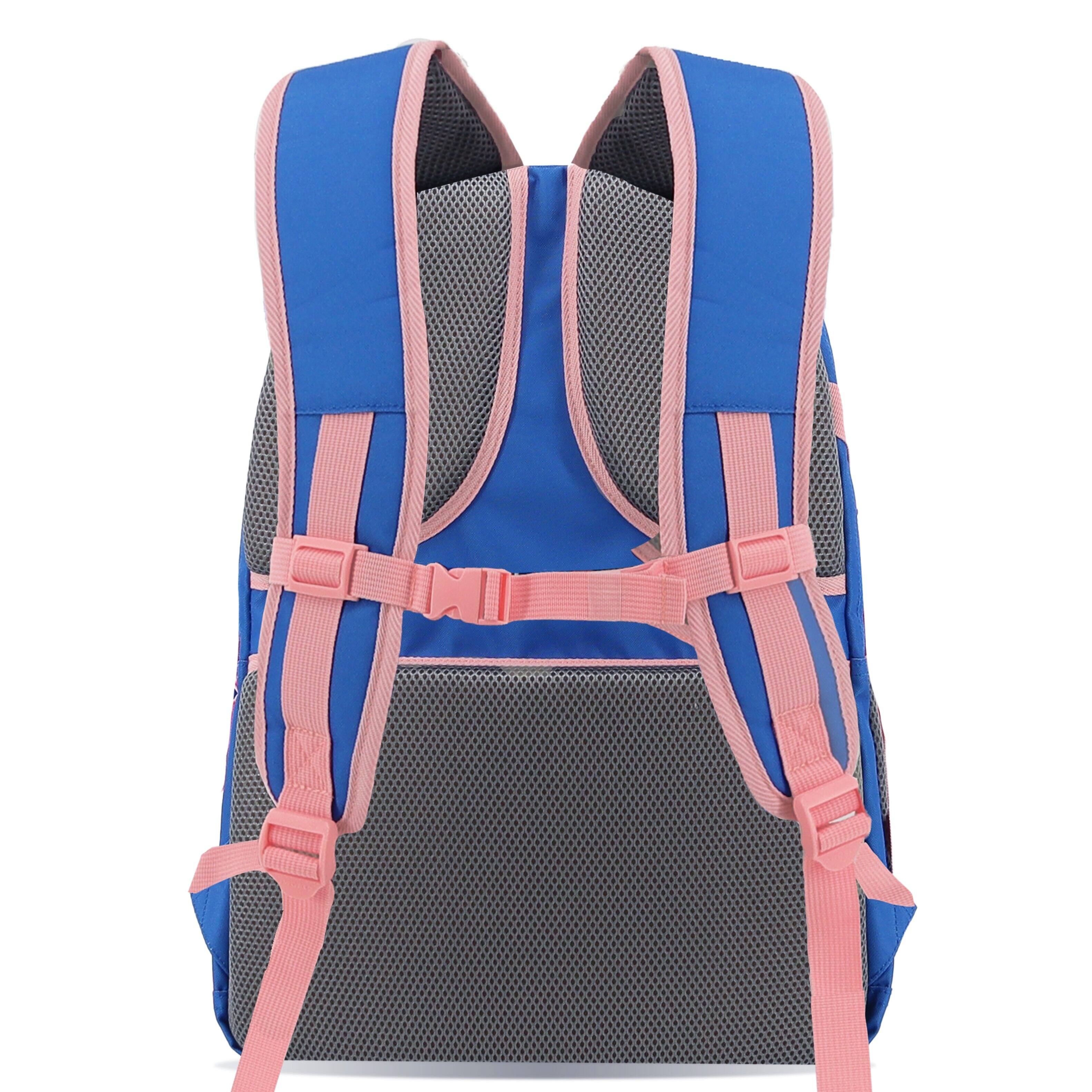 Back. J World - J World Girls Atom 18.5" Multi-Compartment Laptop Backpack for School and Travel, Navy/Pink - NAVY PINK.
