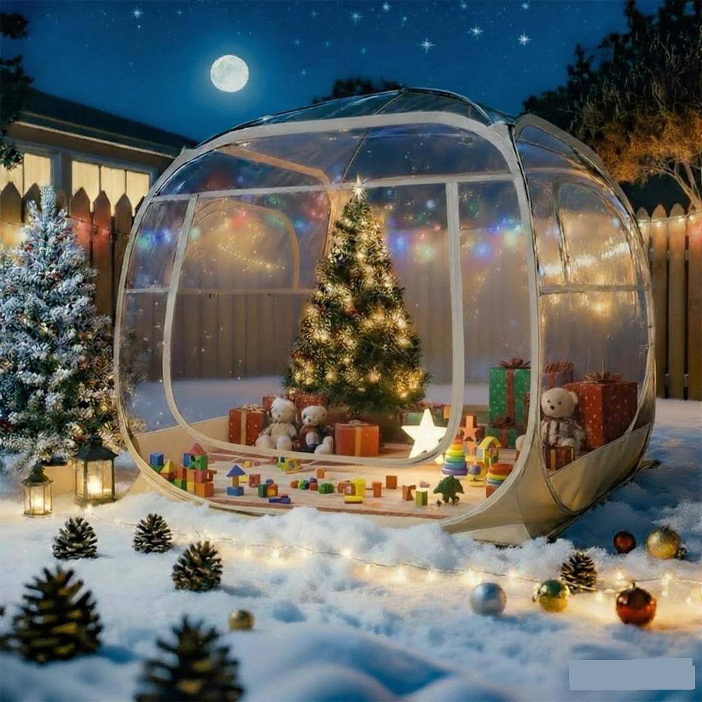 Circus Cirle - 6×6ft Pop Up Bubble Tent for 4-6 Person - Beige